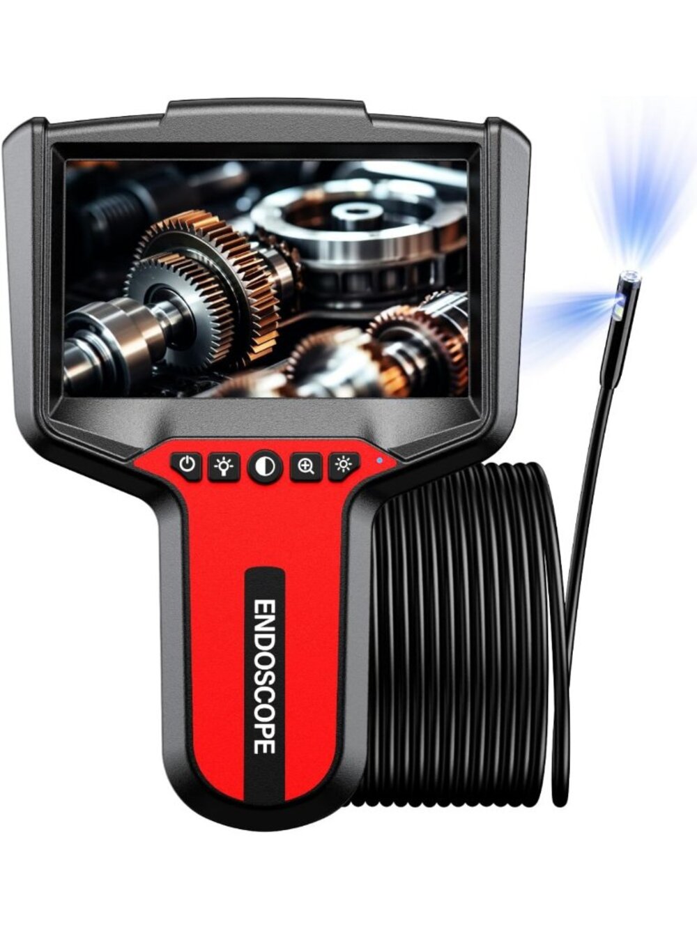Endoscope Camera with Light: 5" 1080P HD Dual-Lens Inspection Borescope Camera